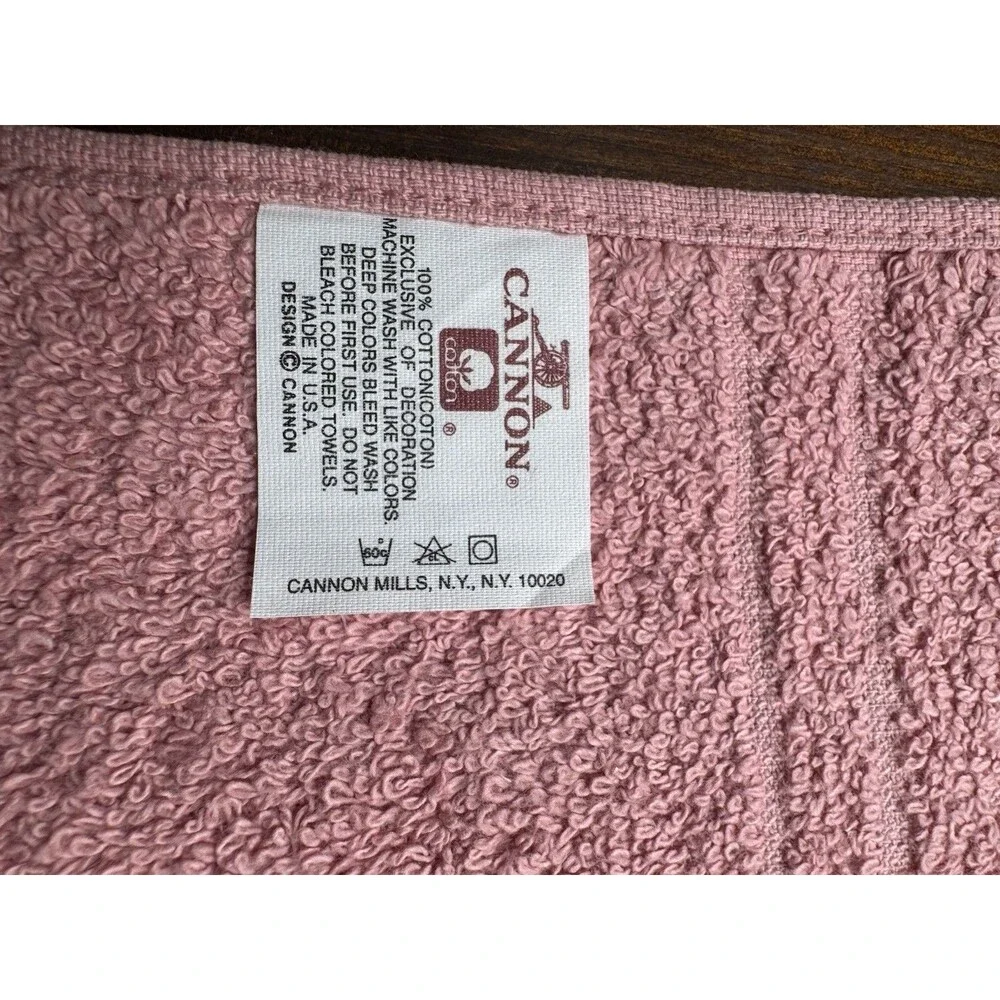Pink Christmas Seasonal Candal Hand Towel Cotton Vintage